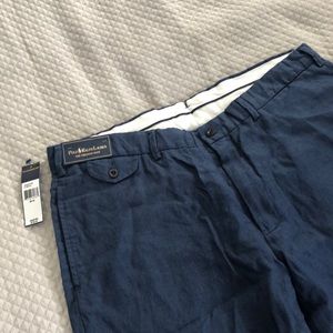Ralph Lauren Navy Blue Linen Pants Size 38 by 30 NWT